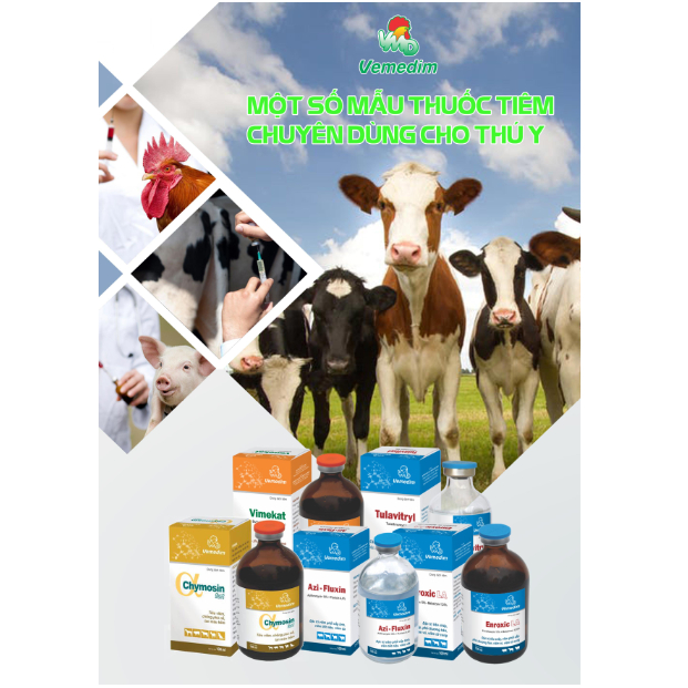 Vemedim Amoxi 20% LA chữa viêm phổi, viêm vú cho chó mèo và gia súc, tác động kéo dài 48h, an toàn cho gia súc mang thai