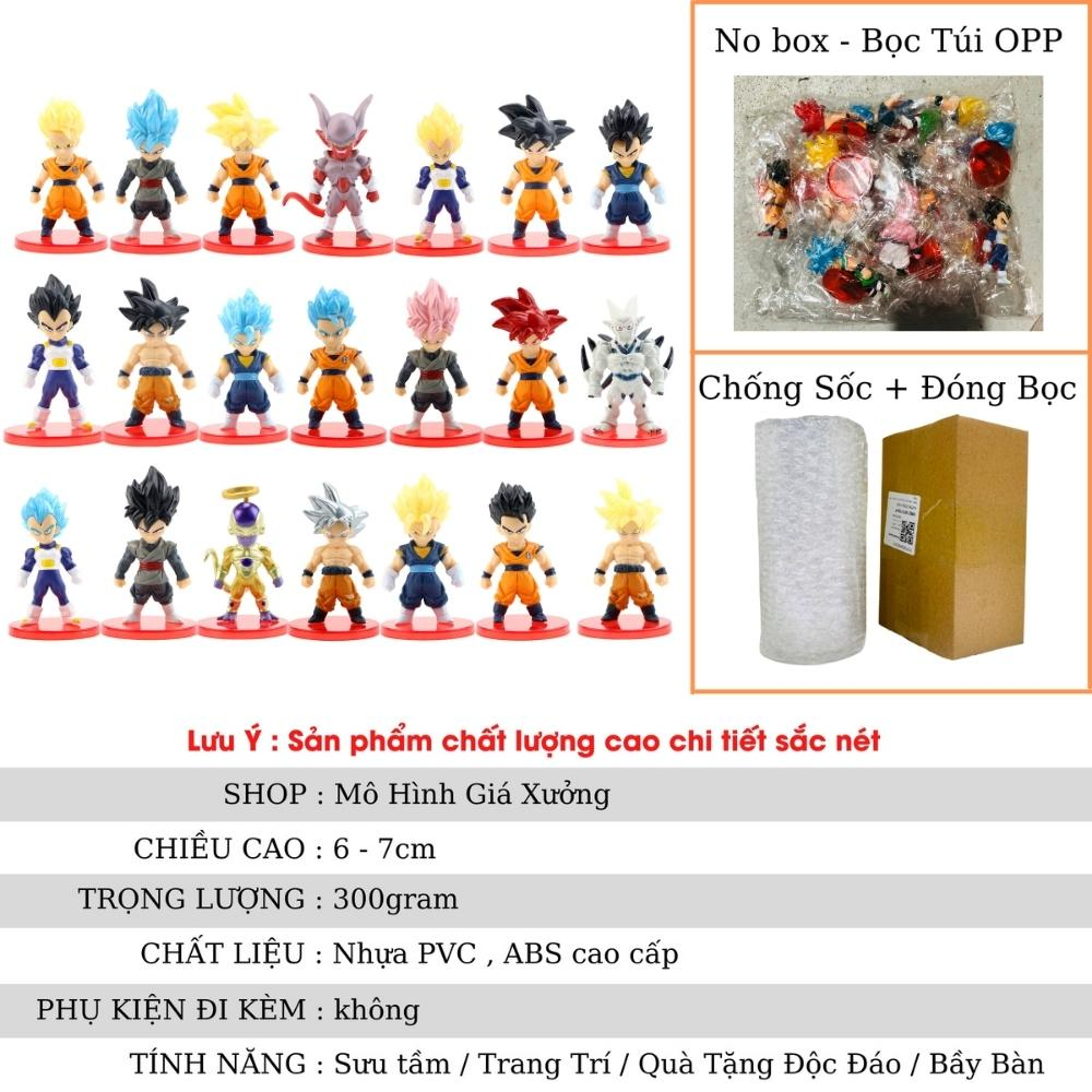 Mô hình DragonBall Bộ 21 nhân vật dragon ball chibi WCF Bản A - Cao 6-7cm - nặng 300gram - Dragon Ball - no box, bọc túi
