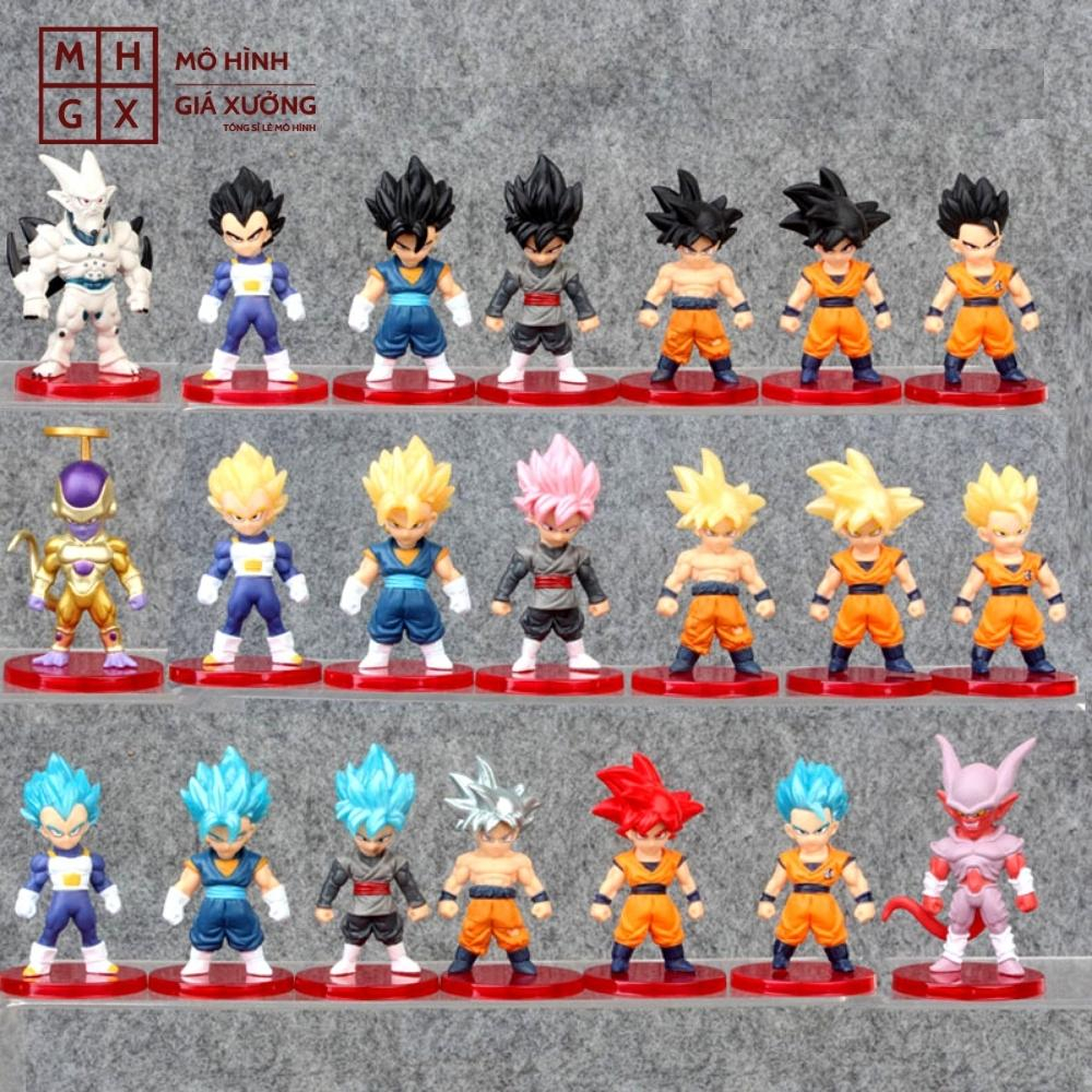 Mô hình DragonBall Bộ 21 nhân vật dragon ball chibi WCF Bản A - Cao 6-7cm - nặng 300gram - Dragon Ball - no box, bọc túi