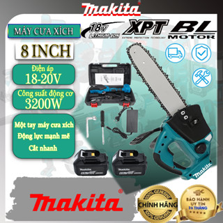 Máy cưa xích Makita 20V, máy cưa xích cầm tay mini makita Lam xích dài 20cm , lõi đồng 100%, pin 10 cell Chính hãng
