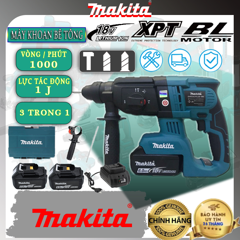 Máy khoan bê tông Makita Công suất 1150W - Khoan đục bê tông lõi đồng 100%