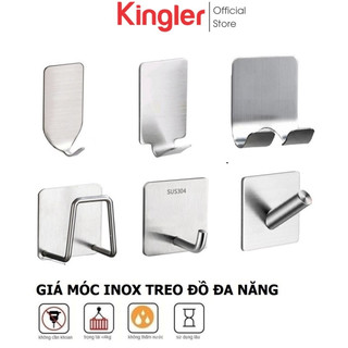 Móc Dán Tường Inox Siêu Dính, Móc Treo Đồ Đa Năng, Móc Inox Siêu Chắc Chắn, Móc Treo Nhà Tắm - Bếp, Kingler 2000