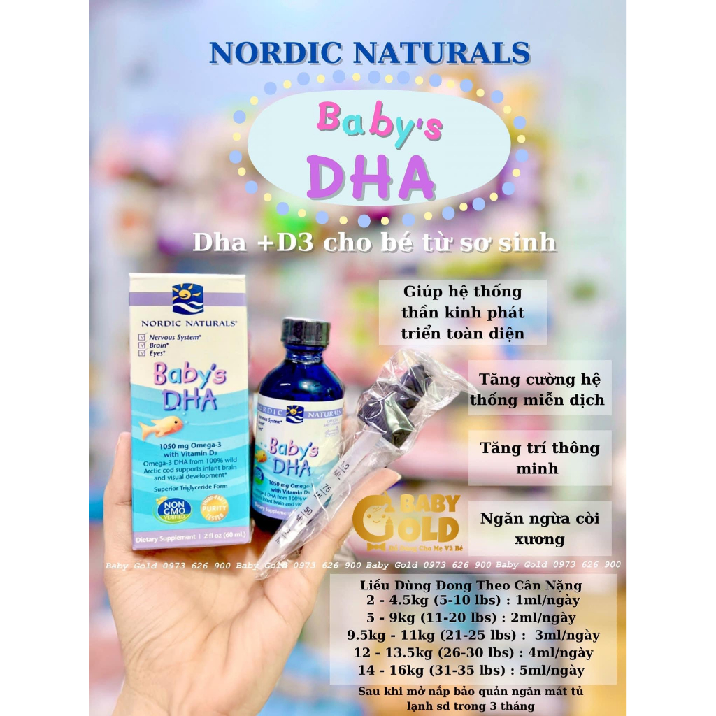 [Hàng Chính Hãng] Baby’s DHA Omega-3 With Vitamin D3 Nordic Naturals 60ml - Mỹ