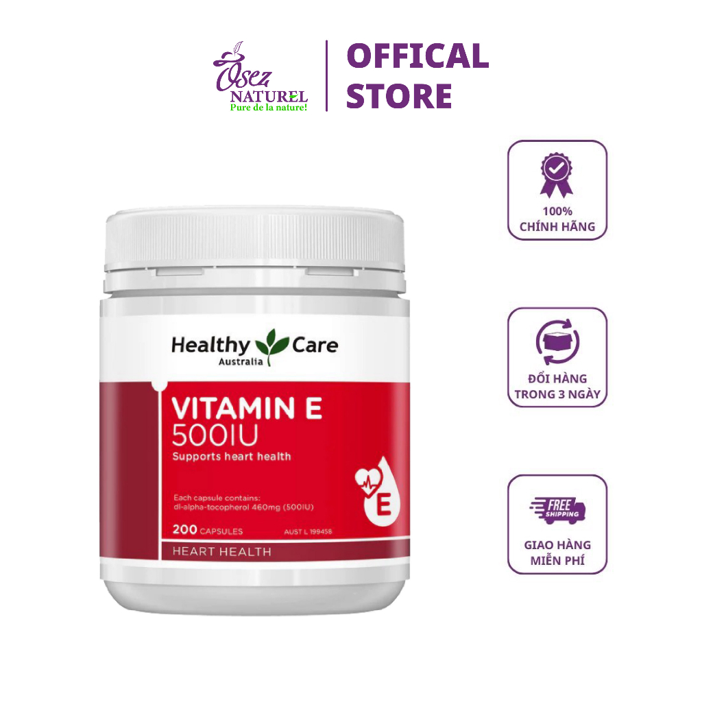 VIÊN UỐNG BỔ SUNG VITAMIN E HEALTHY CARE ÚC