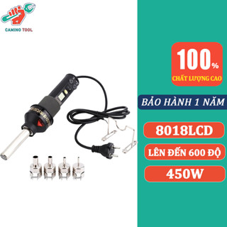 CAMINO Máy khò nhiệt cầm tay, có màn hình LCD hiển thị nhiệt độ và 4PCSVòi phun,máy khò hàn điện tử cầm tay 8018