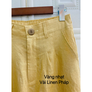 RUBY LINEN - Quần dài ống suông lưng cao LINEN PHÁP.