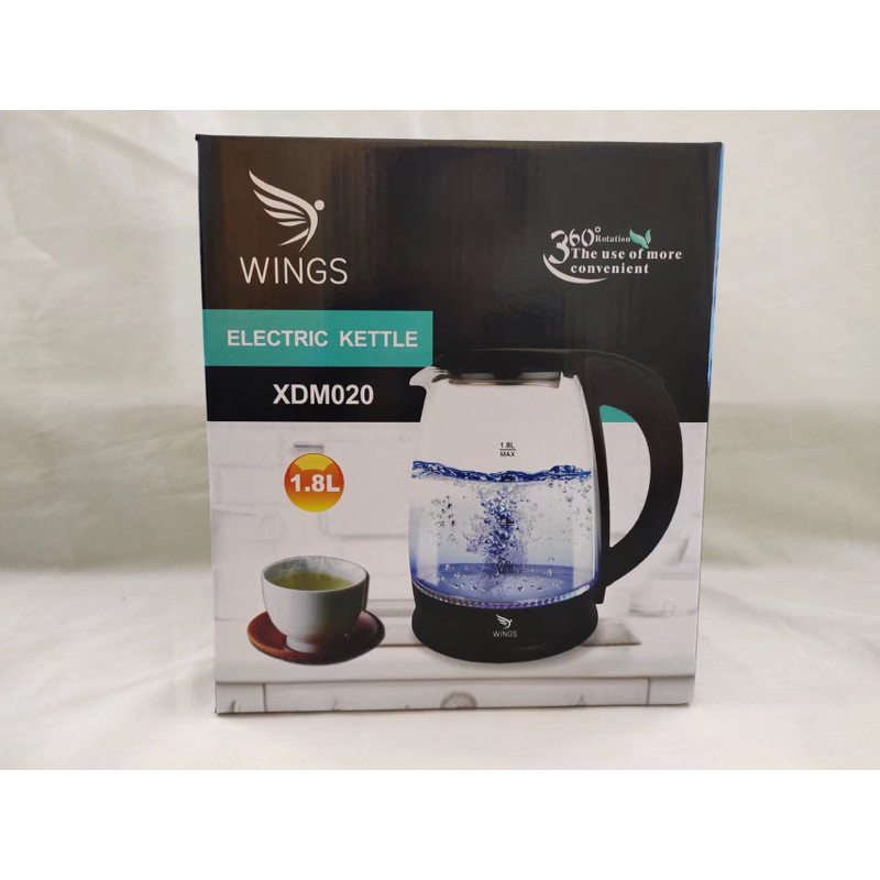 Ấm siêu tốc WINGS 1.8L bình siêu tốc, ấm đun nước siêu nhanh siêu an toàn chính hãng có đèn LED xanh - bảo hành 24 tháng | BigBuy360 - bigbuy360.vn
