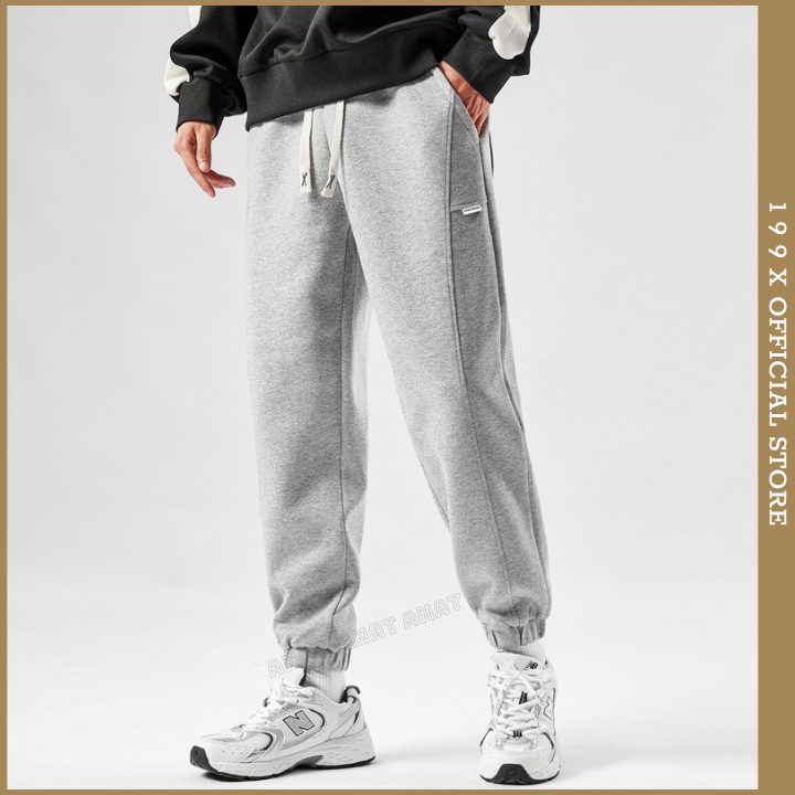 Quần Dài Thể Thao Nam Nỉ Tăm Bo Chun Hách Dáng, Unisex Form Rộng Nam Nữ Thông Thường Mặc Đi Chơi Dạo Phố Cùng Người Yêu