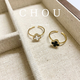 Nhẫn Titan Không Đen Gỉ Cỏ 4 Lá | CHOU ACCESSORIES |