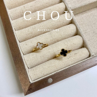 Nhẫn Titan Không Đen Gỉ Cỏ 4 Lá | CHOU ACCESSORIES |