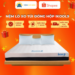 Nệm Lò Xo Túi Đóng Hộp IKool9 Hàng Xuất Khẩu Châu Âu, Êm Ái, Đàn Hồi Cực Tốt