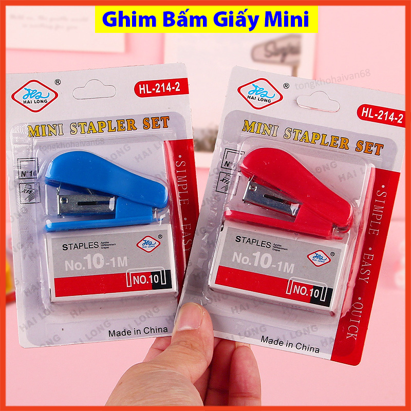 Dập Ghim Giấy G65 Mini , Ghim Bấm Giấy Bằng Tay Số 10 Dễ Thương Tiện Lợi Nhiều Màu Lựa chọn