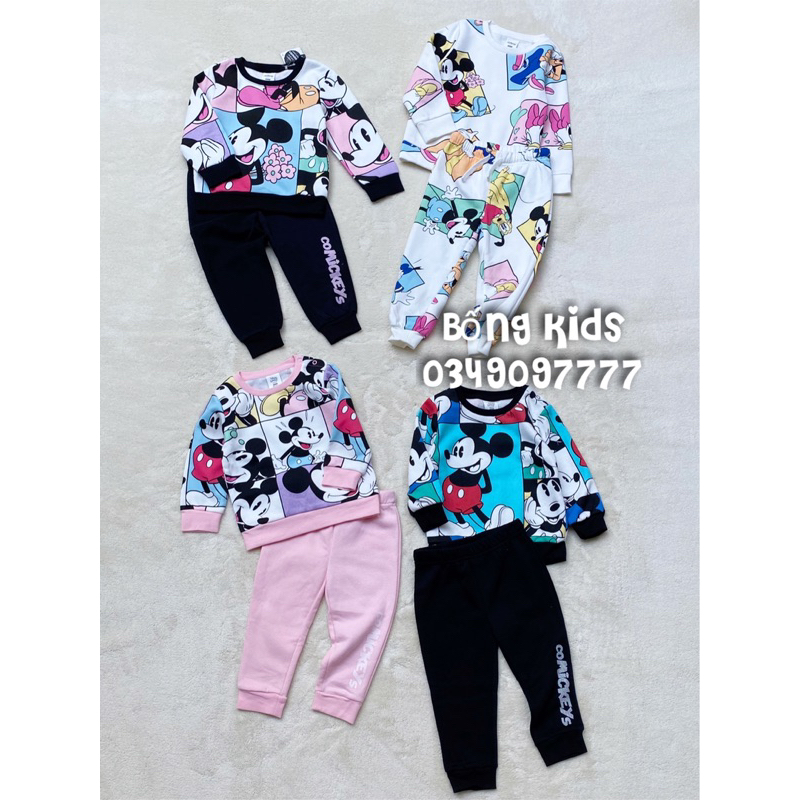 Bộ Nỉ Bé Trai & Bé Gái Mickey & Minnie Delta