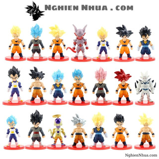 Mô hình DragonBall Bộ 21 nhân vật dragon ball chibi WCF Bản A - Cao 6-7cm - nặng 300gram - Dragon Ball - no box, bọc túi