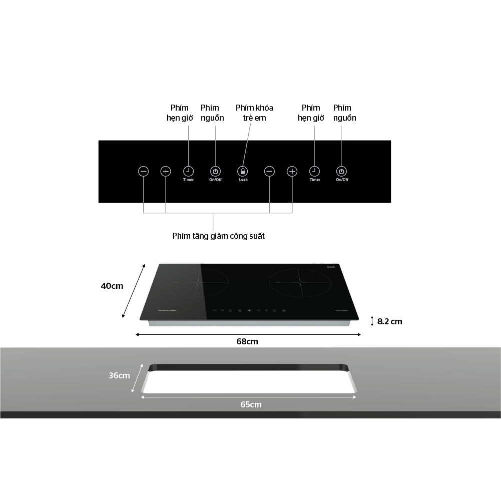 Bếp điện từ đôi Sunhouse SHB8100