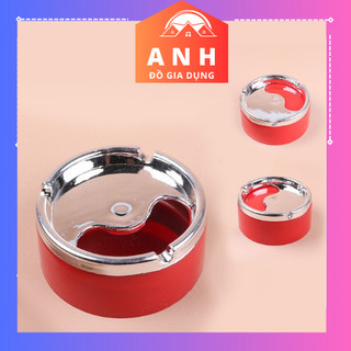 Gạt tàn nhựa nắp xoáy - gạc tàn mạ bạc đẹp .