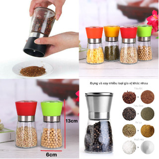 Hũ đựng và xay tiêu inox - lọ đựng kèm cối xay tiêu các loại