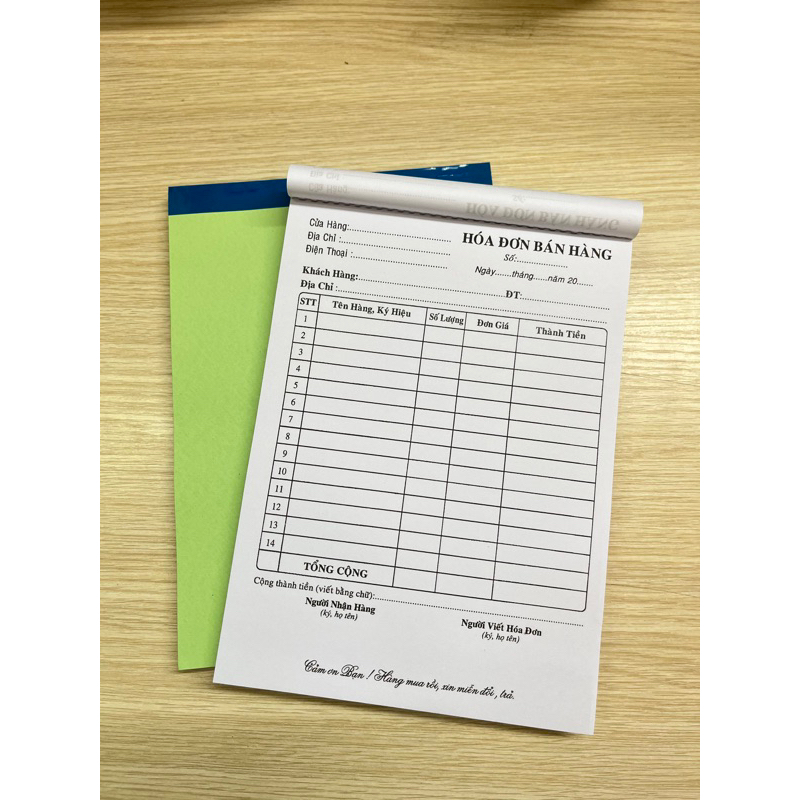 Hóa đơn bán hàng khổ A5 loai 1 liên / 2 liên