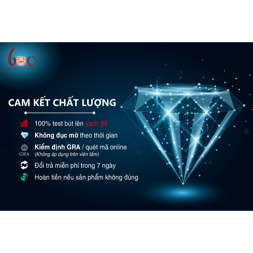 Kim cương nhân tạo Moissanite vàng Champagne, độ sạch: FL Thử bút lên vạch đỏ Kèm Kiểm Định GRA