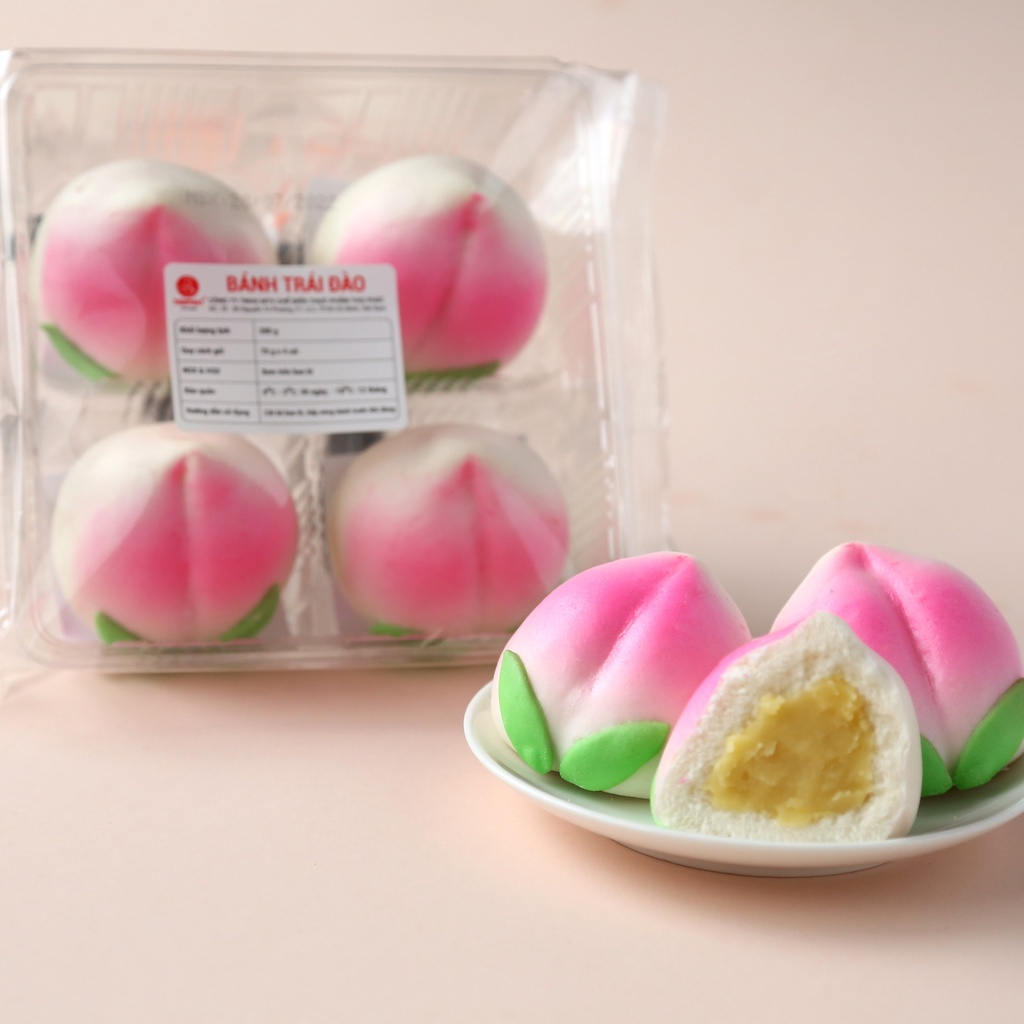 CHÍNH HÃNG Gói 4 Bánh Bao Trái Đào THỌ PHÁT FOOD 280g