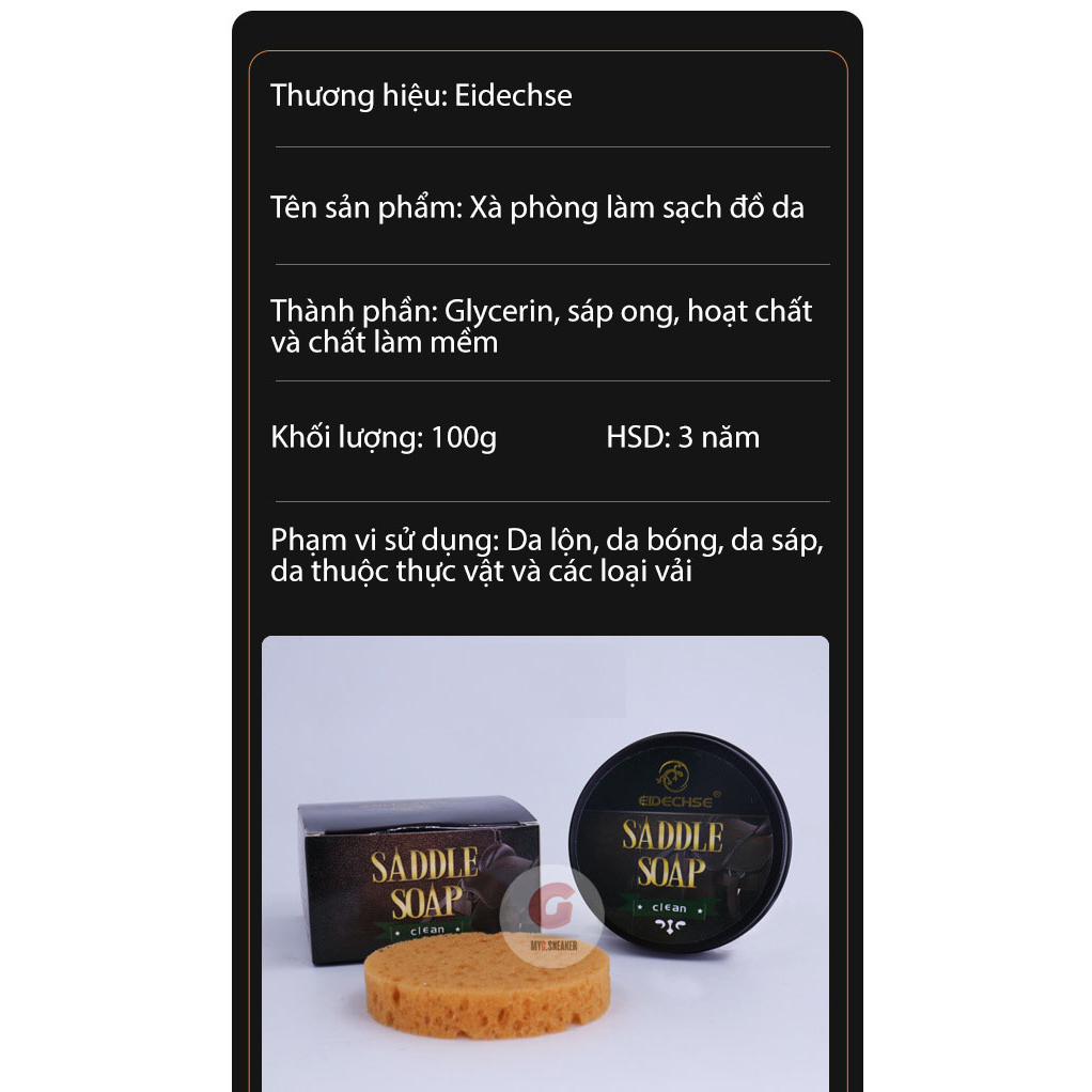 Xà phòng làm sạch giày da, đồ da, túi ví - Saddle soap 100ml