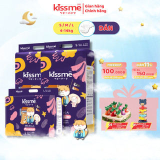 Tã/Bỉm Dán KISSME Siêu Thấm Hút, Giữ Dáng 360 Độ, Vạch Chỉ Thị Thông Minh, Nguyên Liệu Nhập Khẩu - Size S54/ M46/ L42