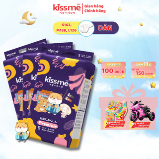 Combo 3 Tã/Bỉm Dán KISSME Giữ Dáng 360 Cực Thoải Mái Chống Hằn, Siêu Thấm, Vạch Chỉ Thị Thông Minh, - Size S54/ M46/ L42