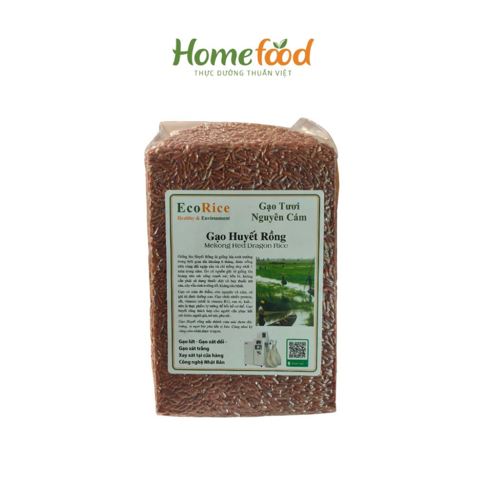 Gạo lứt huyết rồng sạch, Gạo lứt đỏ túi 1.5kg