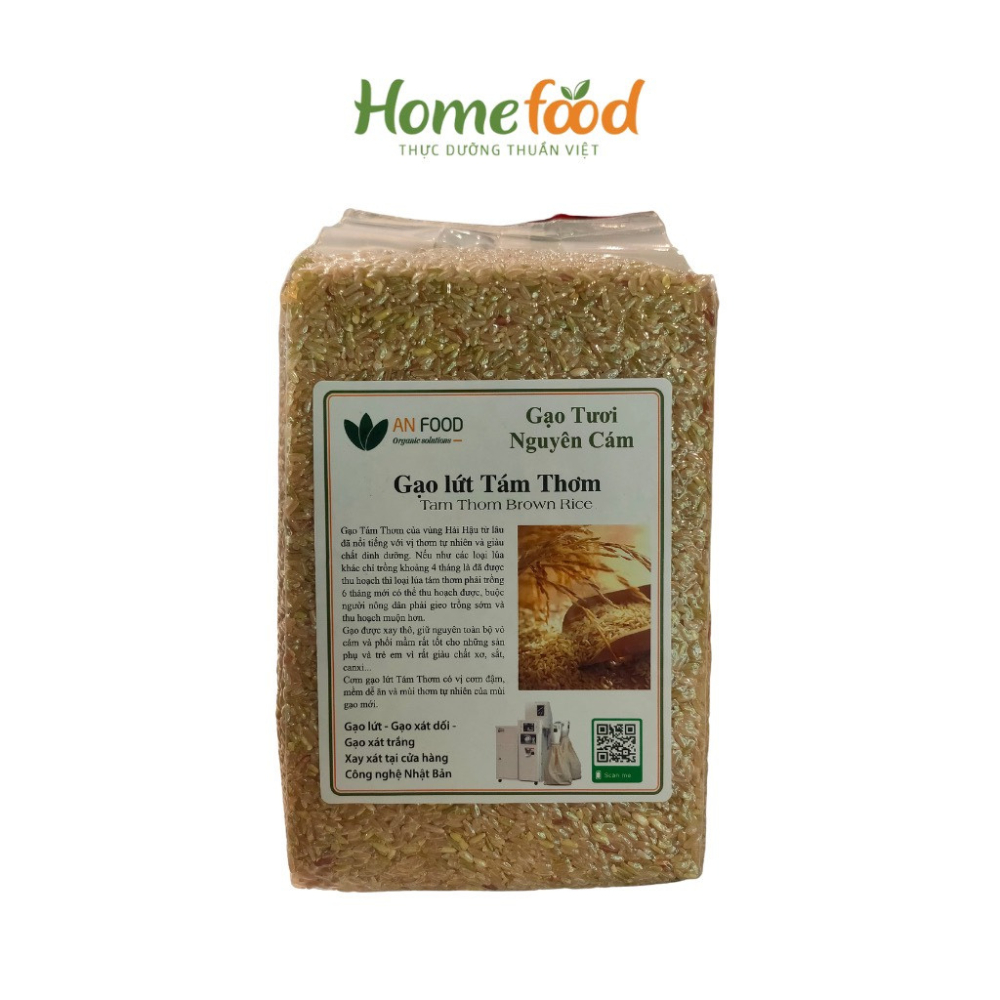 Gạo lứt tám thơm sạch Homefood túi 1.5kg