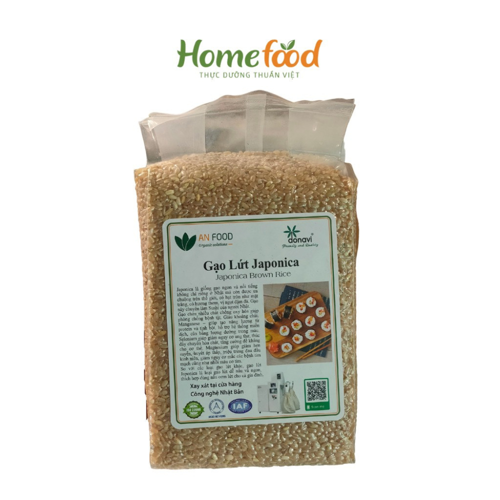 Gạo lứt Nhật sạch túi 1.5 kg, gạo lứt Nhật Homefood