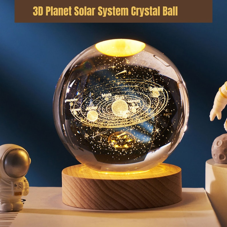 Đèn Ngủ 3D Quả Cầu Pha Lê Phát Sáng, Đèn Trang Trí Quà Tặng Sinh Nhật, Qùa Tặng Giáng Sinh, Quà Lưu Niệm,