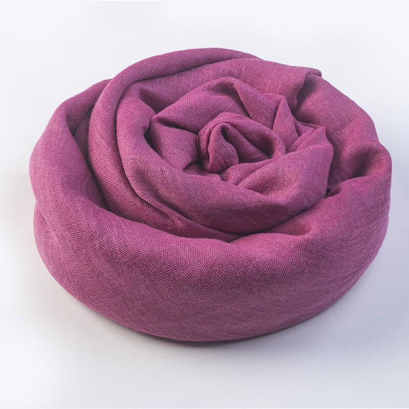 Khăn choàng khổ lớn siêu mịn mướt từ cotton và linen khoác nhẹ mùa thu mùa đông che nắng màu trơn