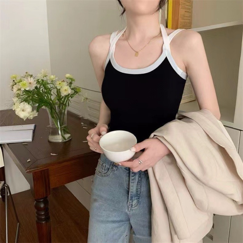 Áo 2 Dây Đan Chéo Dáng Croptop, Freesize <53kg-người mảnh mặc vừa