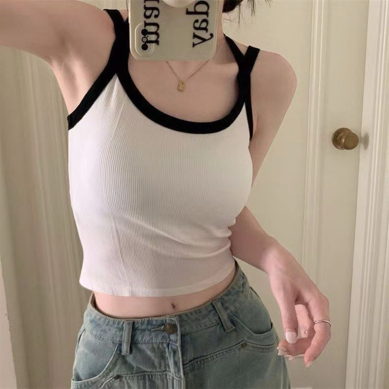 Áo 2 Dây Đan Chéo Dáng Croptop, Freesize <53kg-người mảnh mặc vừa