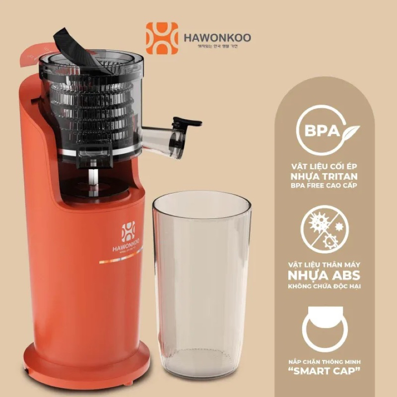 Máy ép chậm Hawonkoo SJH -001 150W 550ML Hàng chính hãng - Bảo hành 12 tháng