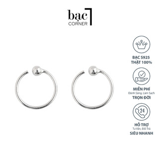 Khuyên Tai Bạc, Khuyên Kẹp Vành Tai Cá Tính Nhiều Kích Thước, Chấm Nụ Bạc 1,5mm Không Gỉ An Toàn Cho Da - Bạc Corner