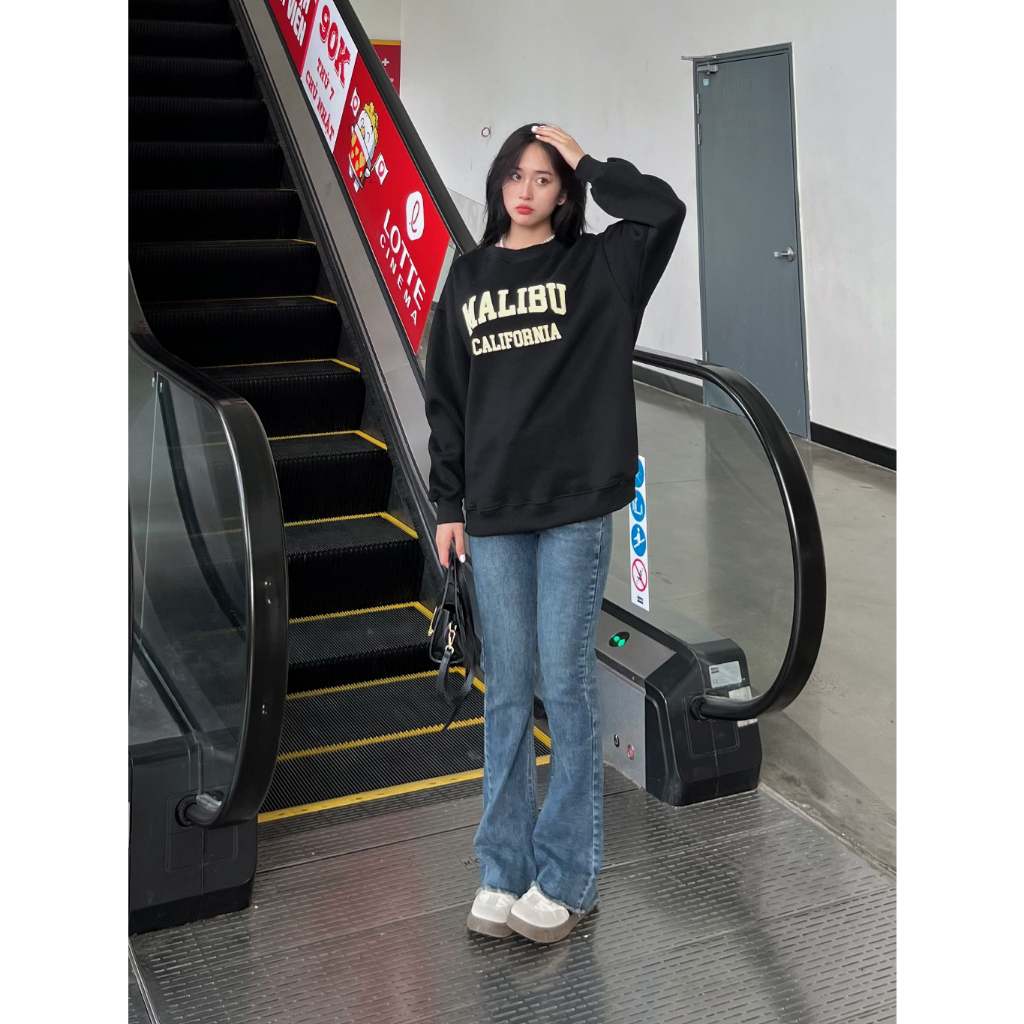Áo hoodie form rộng in chữ Mali AoSwtMALIBU780