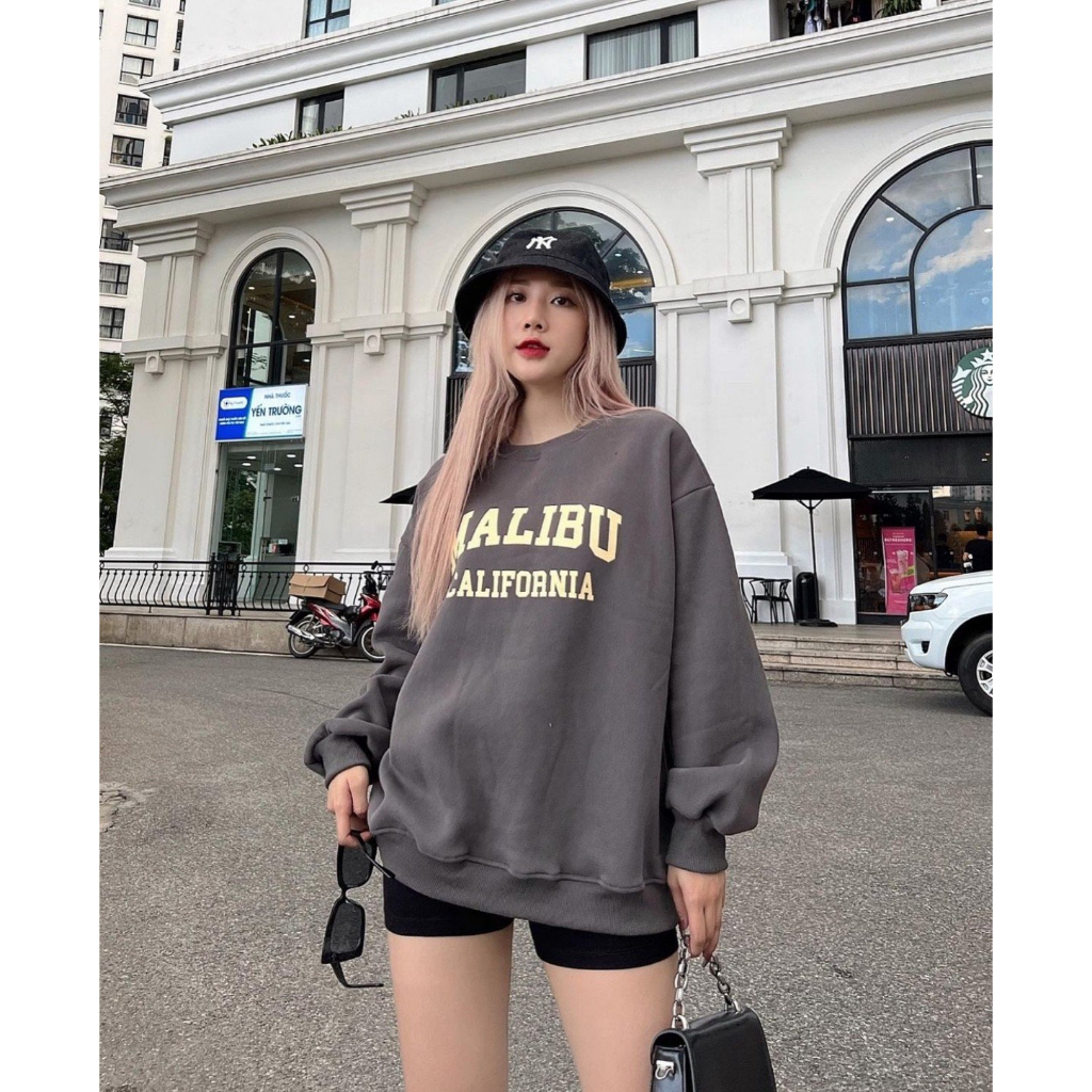 Áo hoodie form rộng in chữ Mali AoSwtMALIBU780