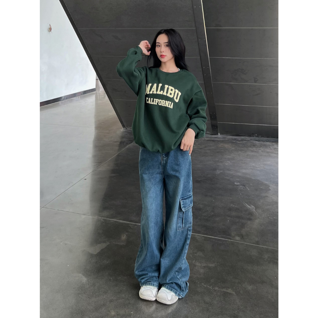 Áo hoodie form rộng in chữ Mali AoSwtMALIBU780