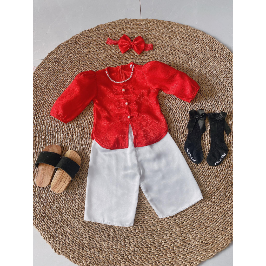 Bà ba dài tay cho bé gái 4-16 Kg kèm cài ,Chất mềm mịn mát