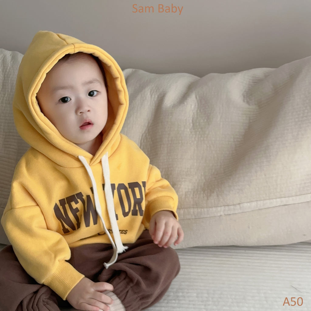 Áo nỉ hoodie dây rút NEW YORK cho bé-Sam Baby-A50