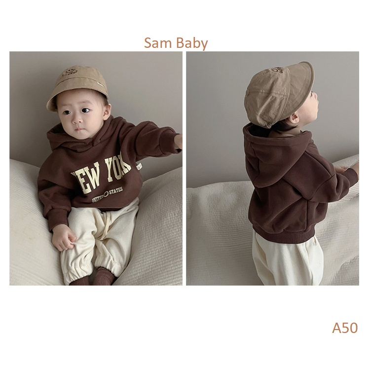 Áo nỉ hoodie dây rút NEW YORK cho bé-Sam Baby-A50