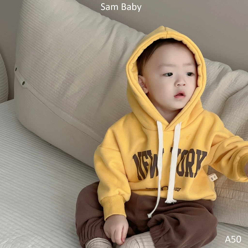 Áo nỉ hoodie dây rút NEW YORK cho bé-Sam Baby-A50