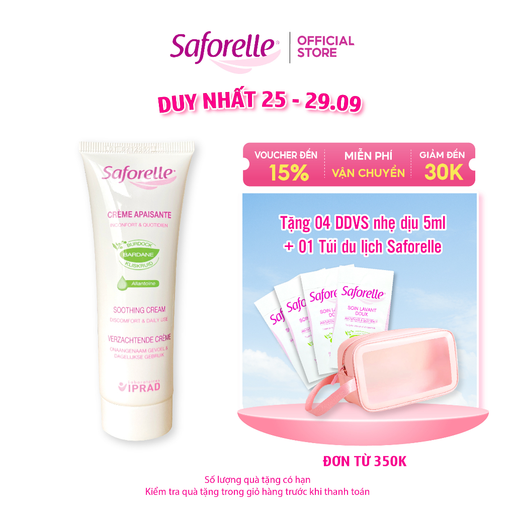 Kem dưỡng ẩm phụ khoa Saforelle Soothing Cream cao cấp giúp làm mềm dịu da 50ml