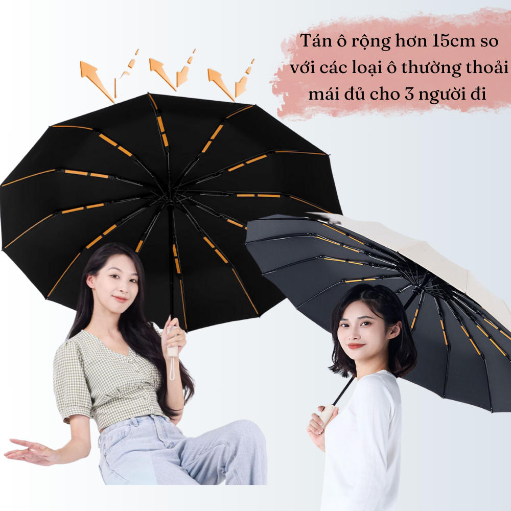 Dù Che Mưa Hegami 32 Nan Đóng Mử Tự Động Tay Cầm chắc Chắn