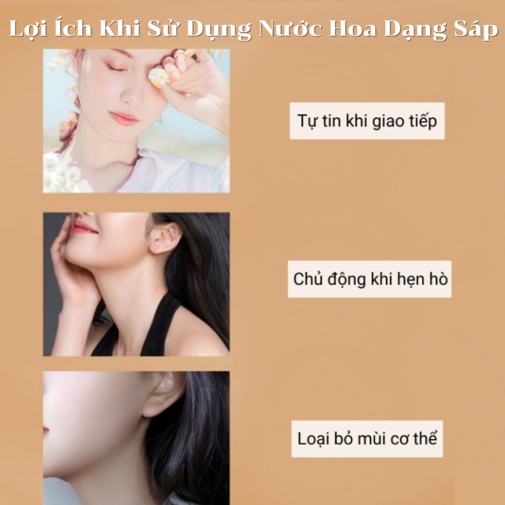 Lăn Khử Mùi Hương Thơm Nước Hoa CREAM 30gram Chính Hãng, Nước Hoa Khô Dạng Sáp Lưu Hương Lâu Tự Tin Khi Giao Tiếp
