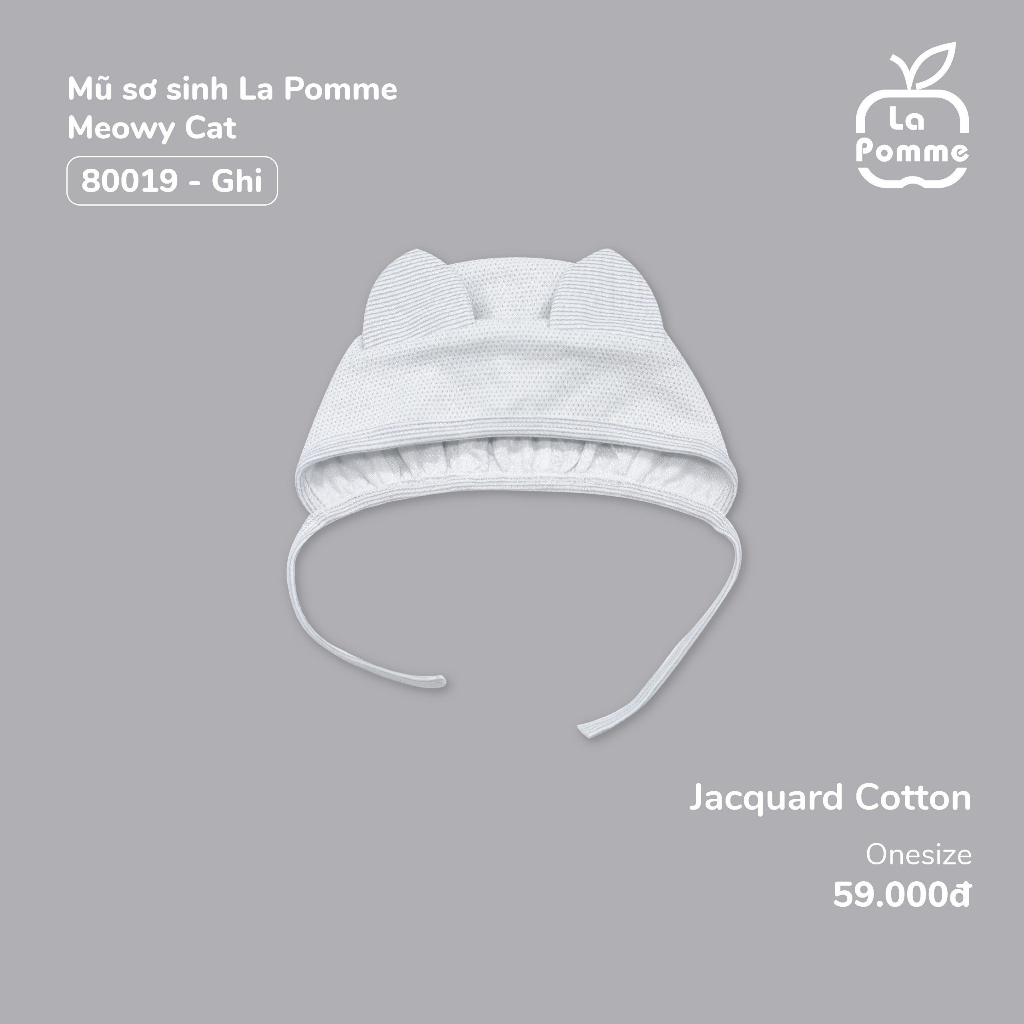 Mũ sơ sinh La Pomme Meowy Cat - Hồng nâu Ghi