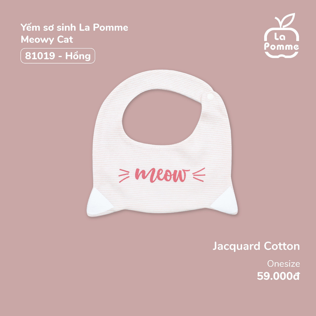Yếm La Pomme Meowy Cat - Hồng nâu Ghi