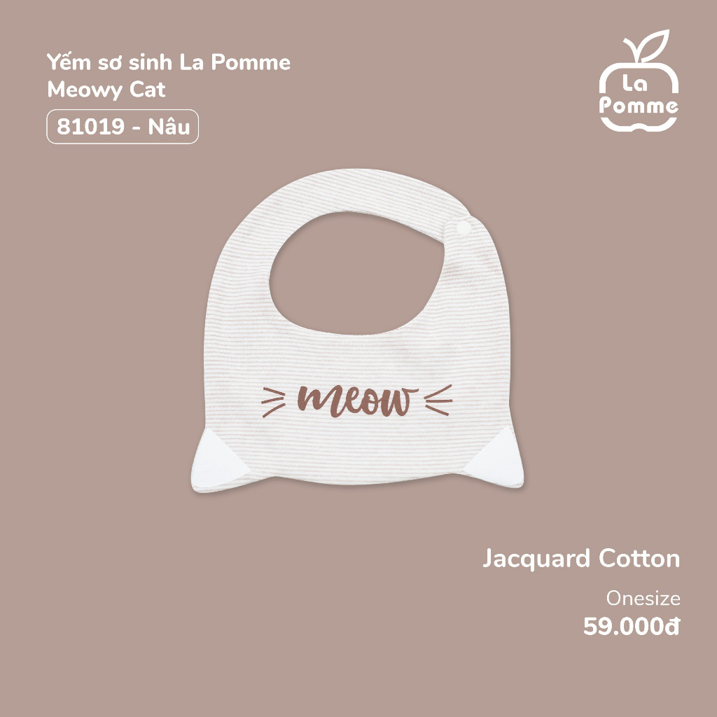 Yếm La Pomme Meowy Cat - Hồng nâu Ghi