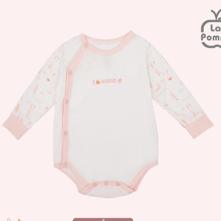 LP - Body chip dài tay La Pomme Petit - Trắng NB 0M 3M